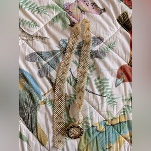 Gold and white beaded belt
